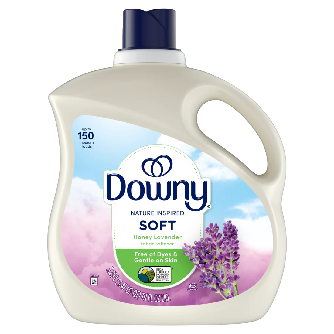 Downy Nature Inspired Soft Fabric Softener Liquid Honey Lavender Scent 150 Loads Laundry Softener - 111oz/4pk