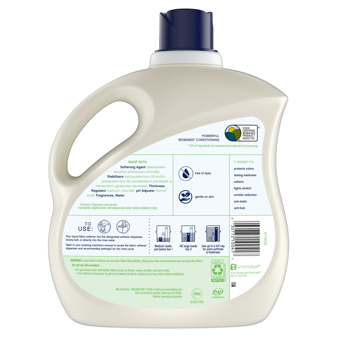 Downy Nature Inspired Soft Fabric Softener Liquid Honey Lavender Scent 150 Loads Laundry Softener - 111oz/4pk - Image 2
