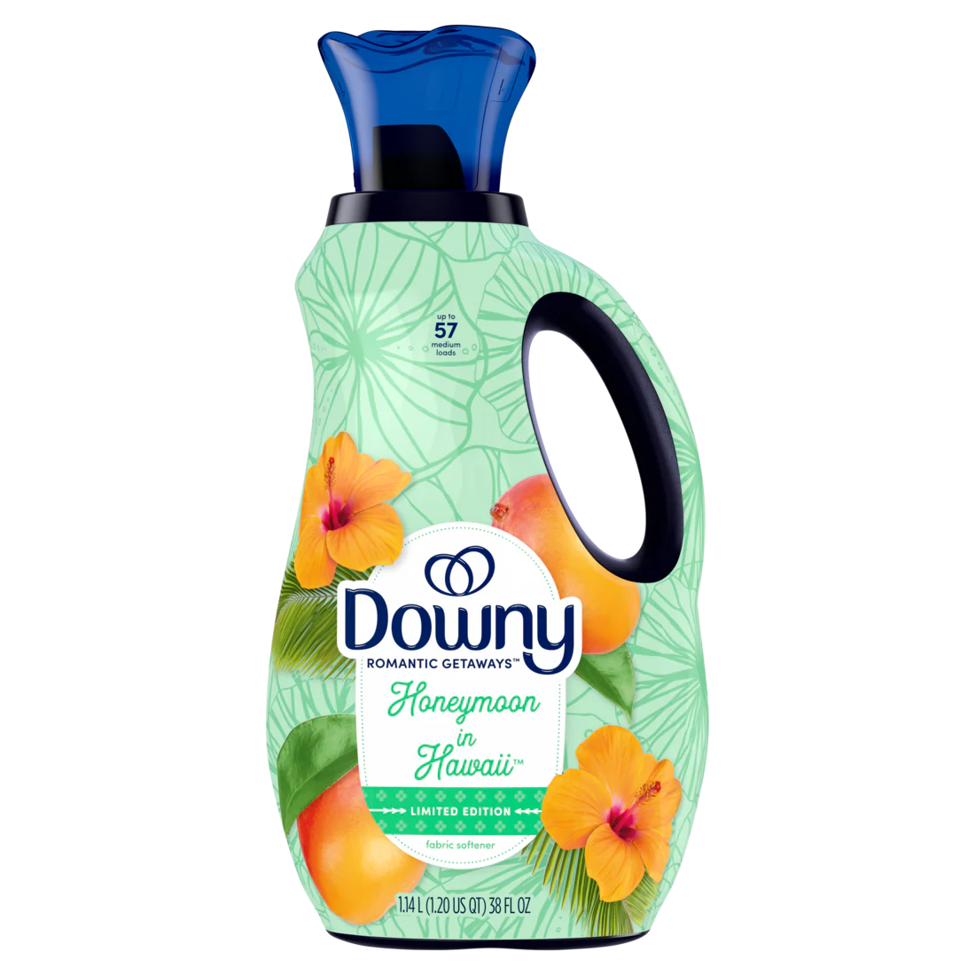 Downy Romantic Getaways Fabric Softener Liquid Honeymoon in Hawaii Scent Limited Edition - 38oz/4pk