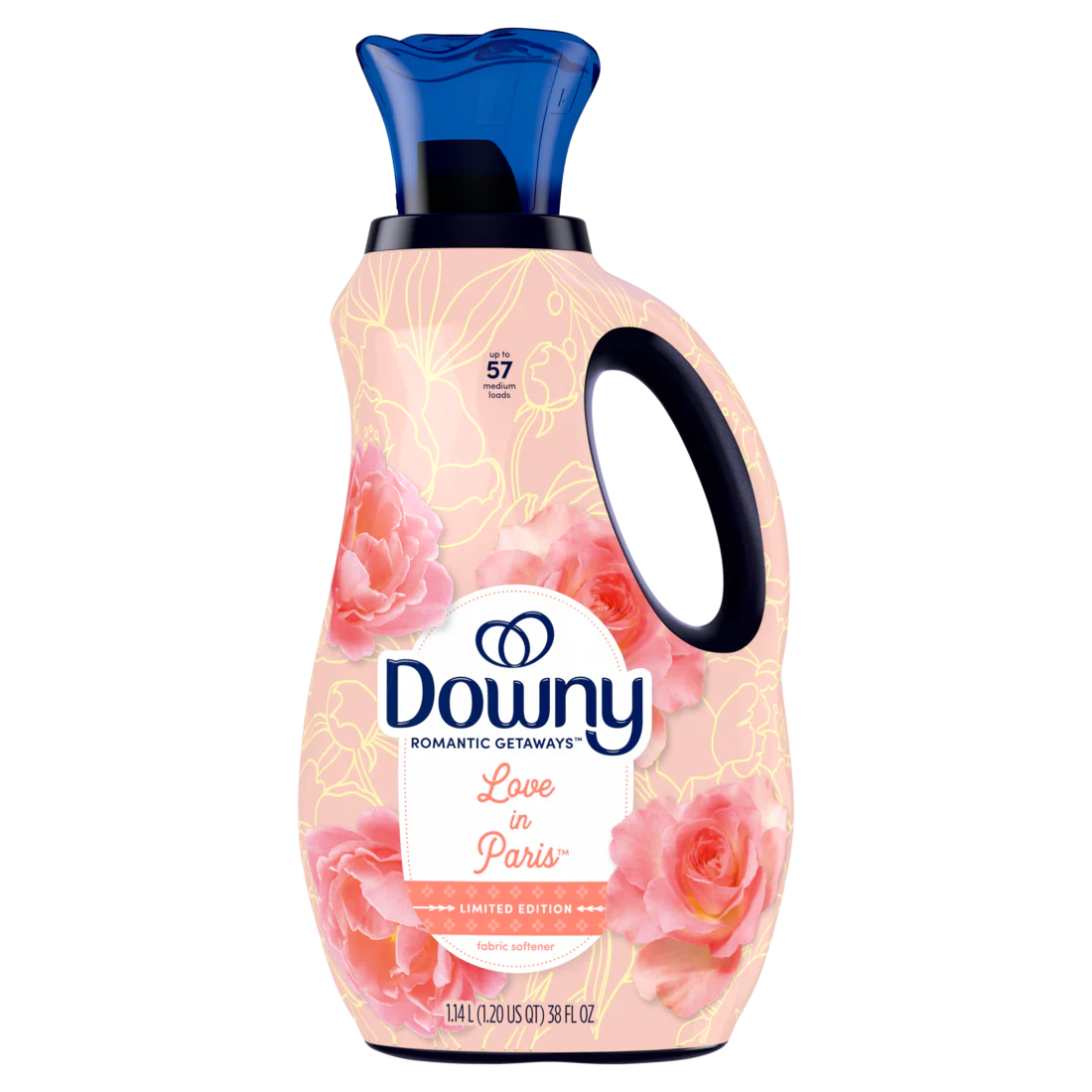 Downy Romantic Getaways Fabric Softener Liquid Love in Paris Scent Limited Edition - 38oz/4pk