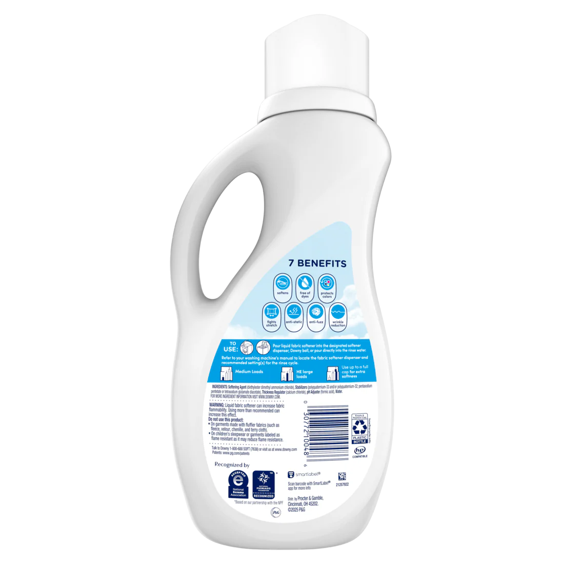 Downy Free & Gentle Liquid Fabric Softener 60 Loads Hypoallergenic Sensitive Skin Friendly Fabric Conditioner Liquid - 44oz/6pk - Image 2