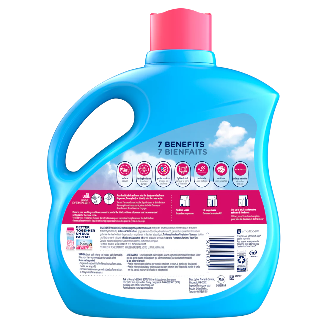 Downy Soft 2-in-1 Soft And Fresh Liquid Fabric Softener April Fresh 150 Loads Fabric Conditioner Liquid Provides Softness And Freshness For Fabrics - 111oz/4pk - Image 2