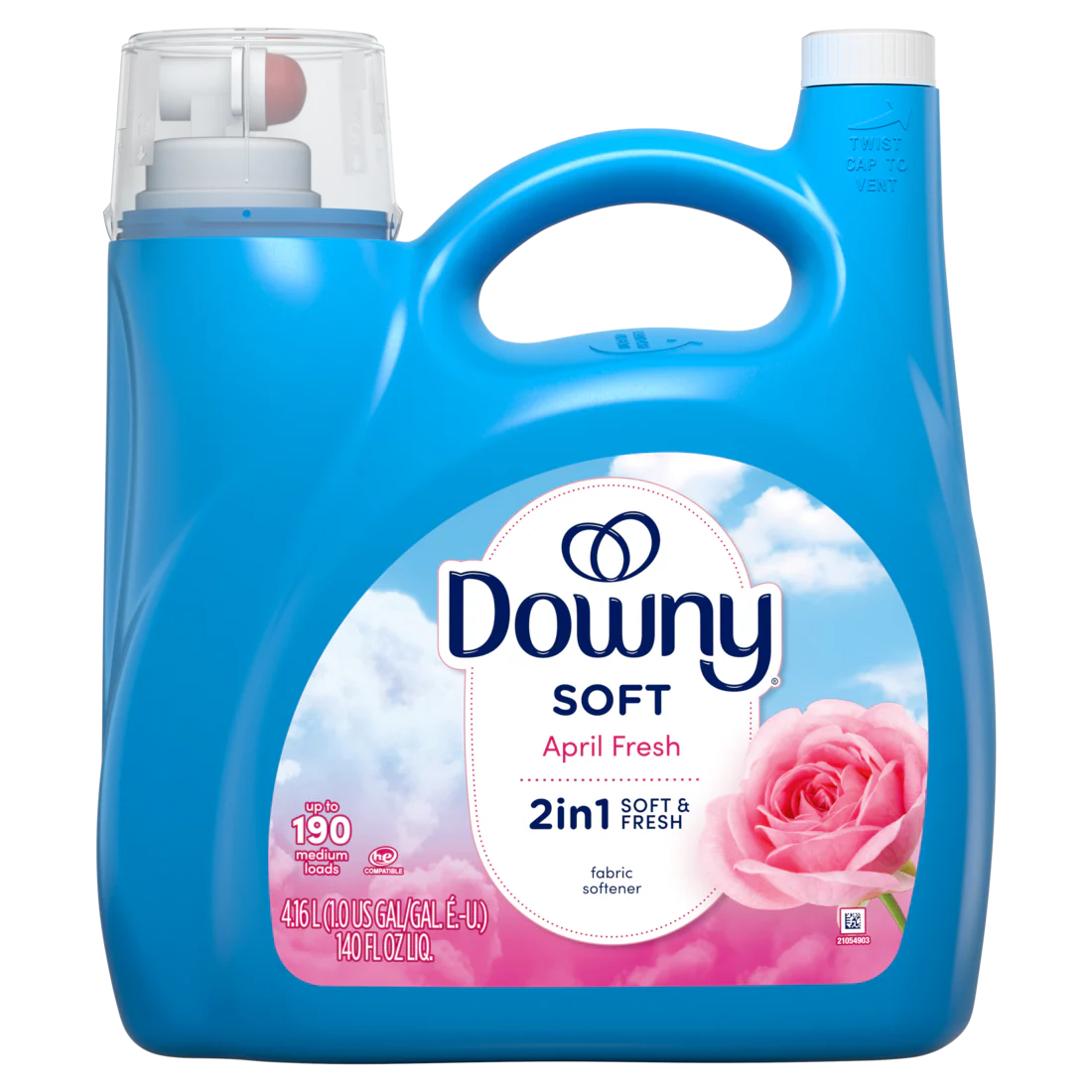 Downy Soft 2-in-1 Soft And Fresh Liquid Fabric Softener April Fresh 190 Loads Fabric Conditioner Liquid Provides Softness And Freshness For Fabrics - 140oz/4pk