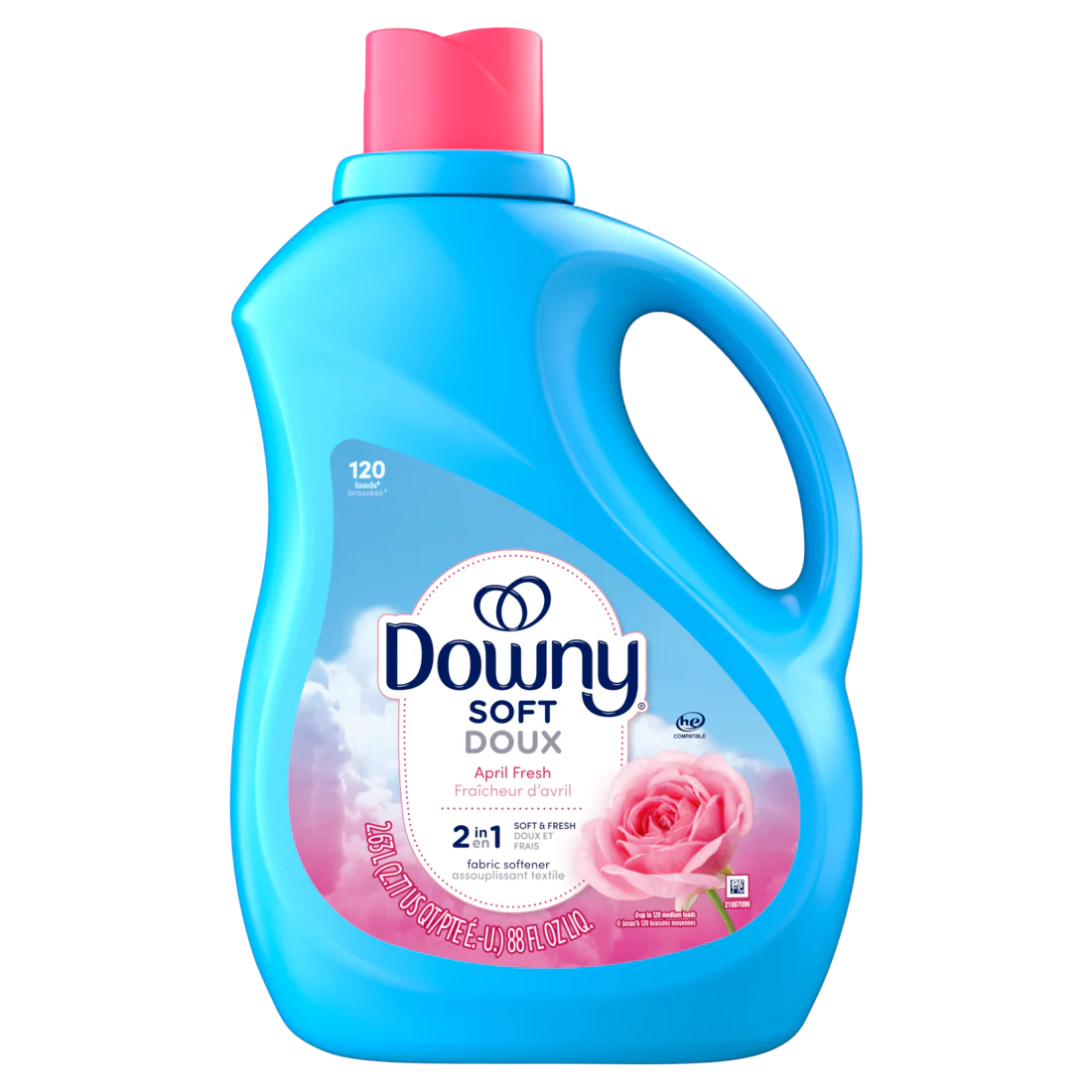 Downy Soft 2-in-1 Soft And Fresh Liquid Fabric Softener April Fresh 120 Loads Fabric Conditioner Liquid Provides Softness And Freshness For Fabrics - 88oz/4pk