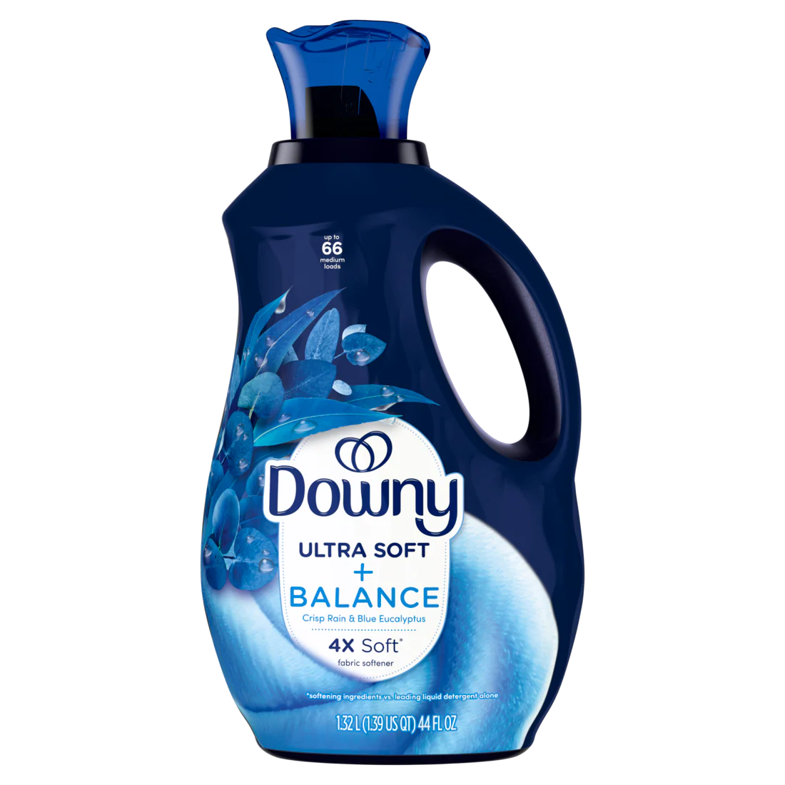 Downy Ultra Soft Fabric Softener Liquid Balance Crisp Rain and Blue Eucalyptus 66 Loads - 44oz/4pk