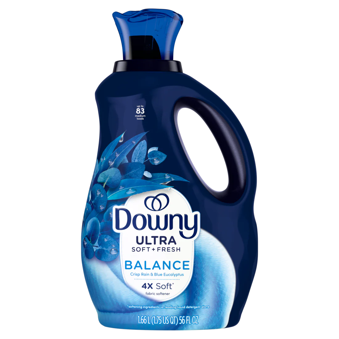 Downy Ultra Soft Plus Fresh Fabric Softener Liquid Balance Crisp Rain & Blue Eucalyptus 83 Loads Downy Fabric Softener Laundry Softener - 56oz/4pk