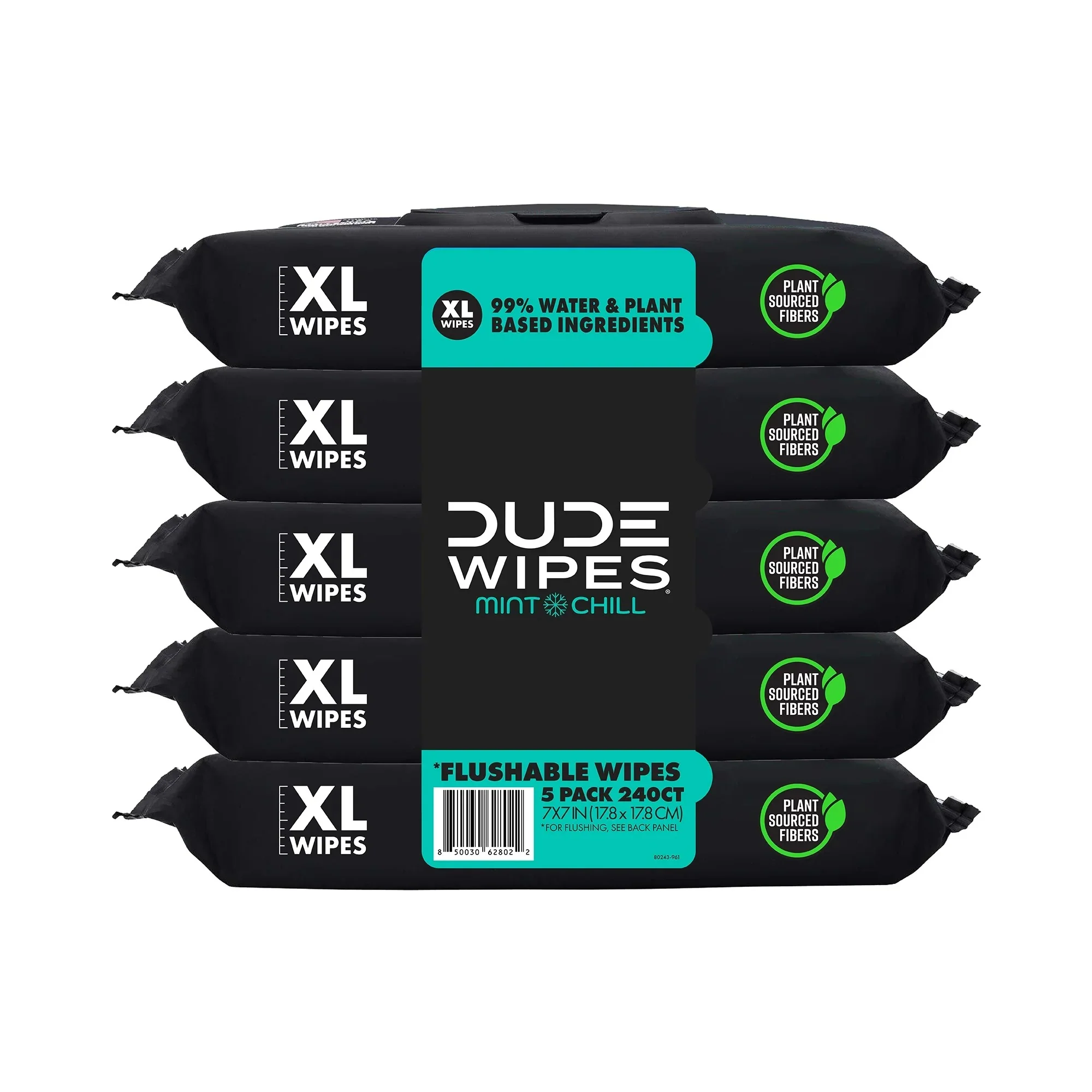 Dude Wipes Mint Chill Flushable Wipes - (5x48)ct/4pk - Image 2