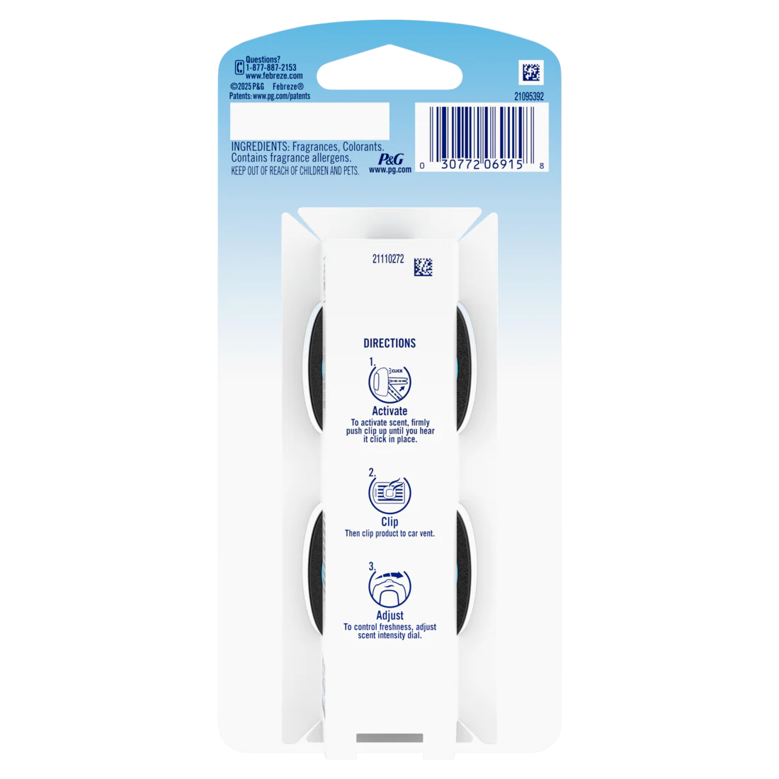 Febreze Auto Air Freshener Odor-Fighting Automotive Vent Clip Laundry Fresh Scent - (2x0.07)oz/8pk - Image 2