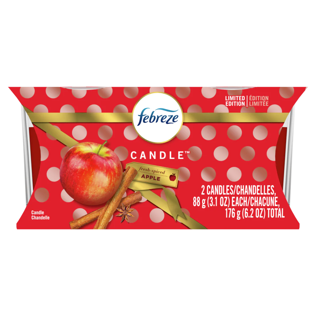 Febreze Candle Apple - 2x3.1oz/4pk