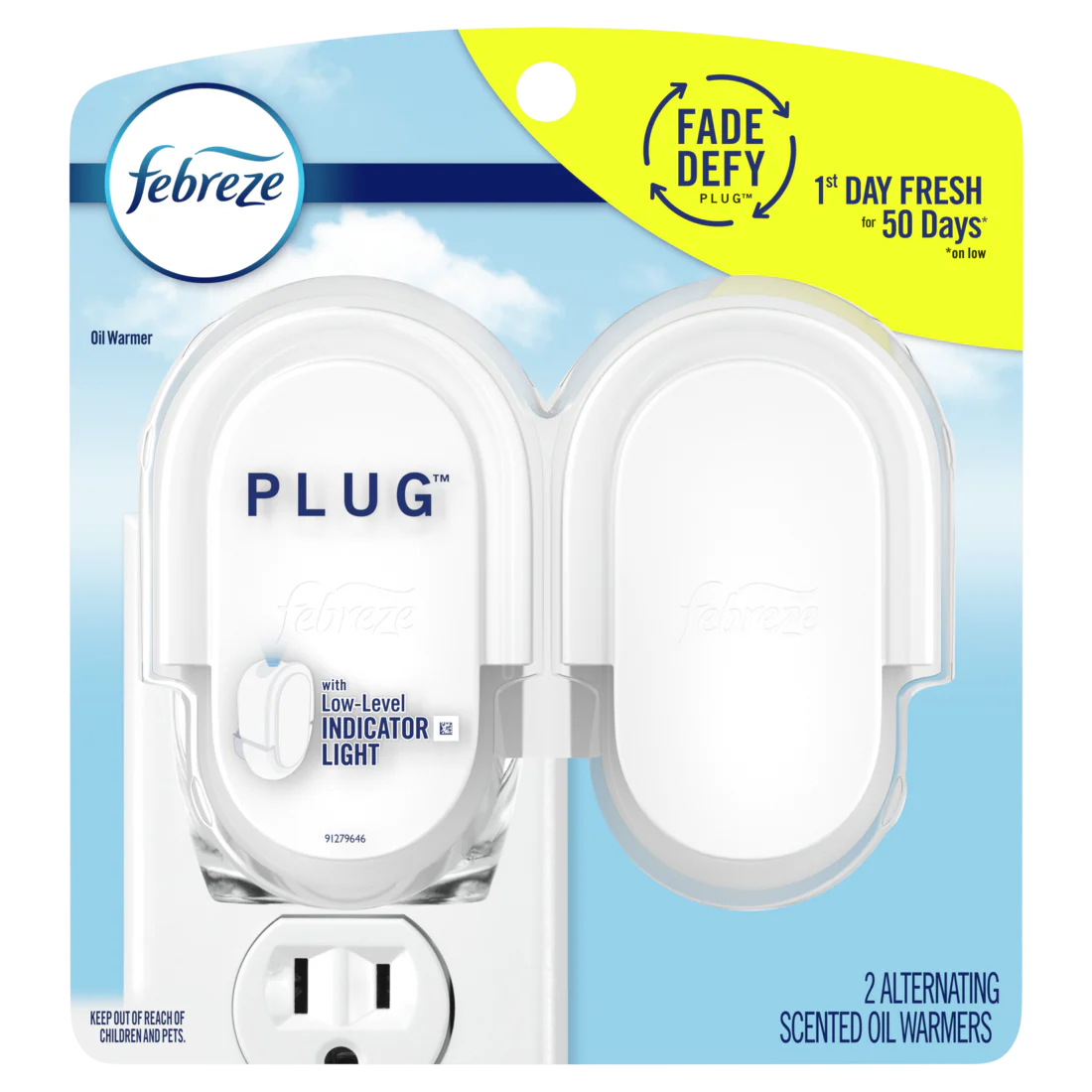 Febreze Plug In Air Freshener Odor-Fighting Scented Oil Warmer Device - 2ct/4pk