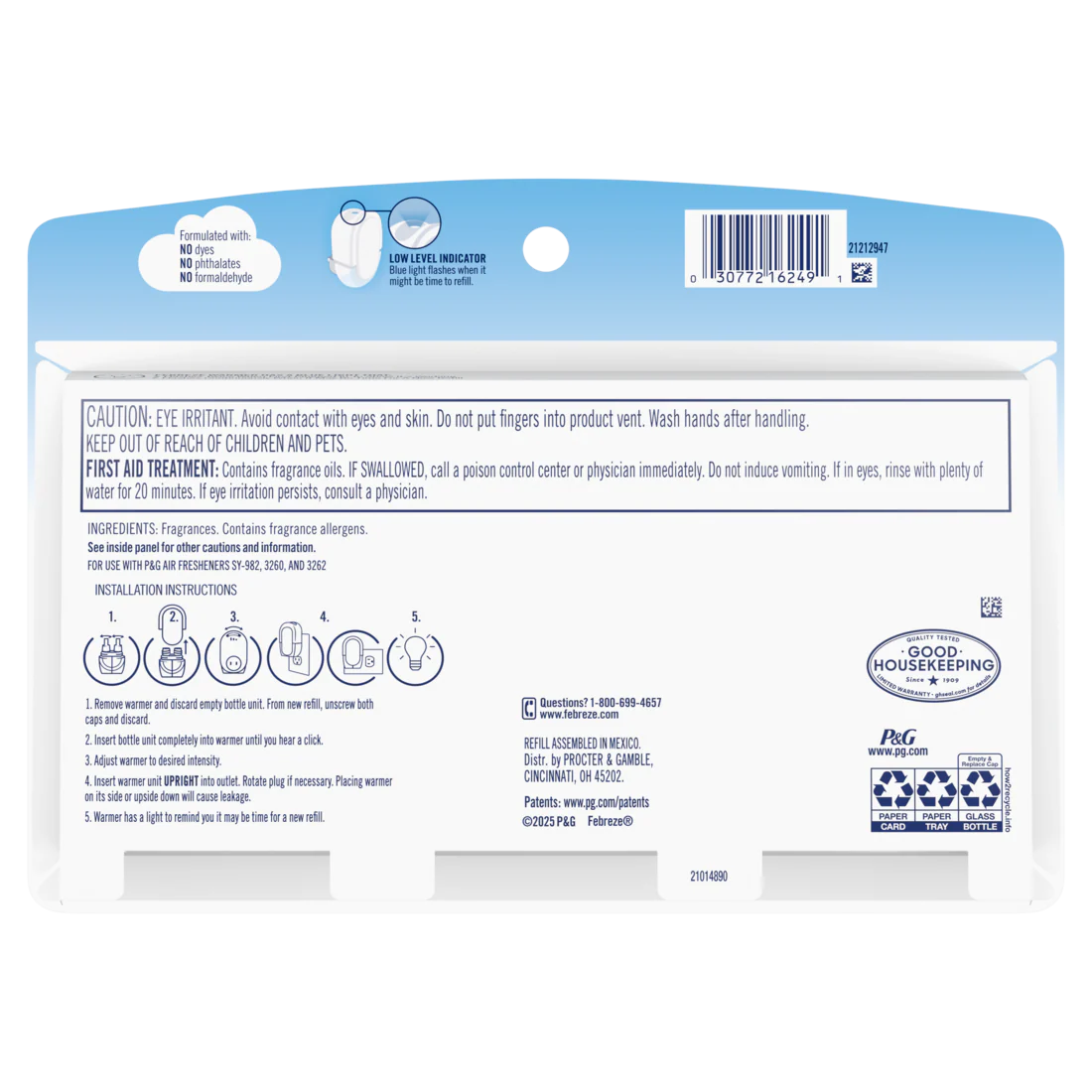 Febreze Plug In Air Freshener Odor-Fighting Scented Oil Refill Elemental Mix 3 Refill - (3x0.87)oz/6pk - Image 2