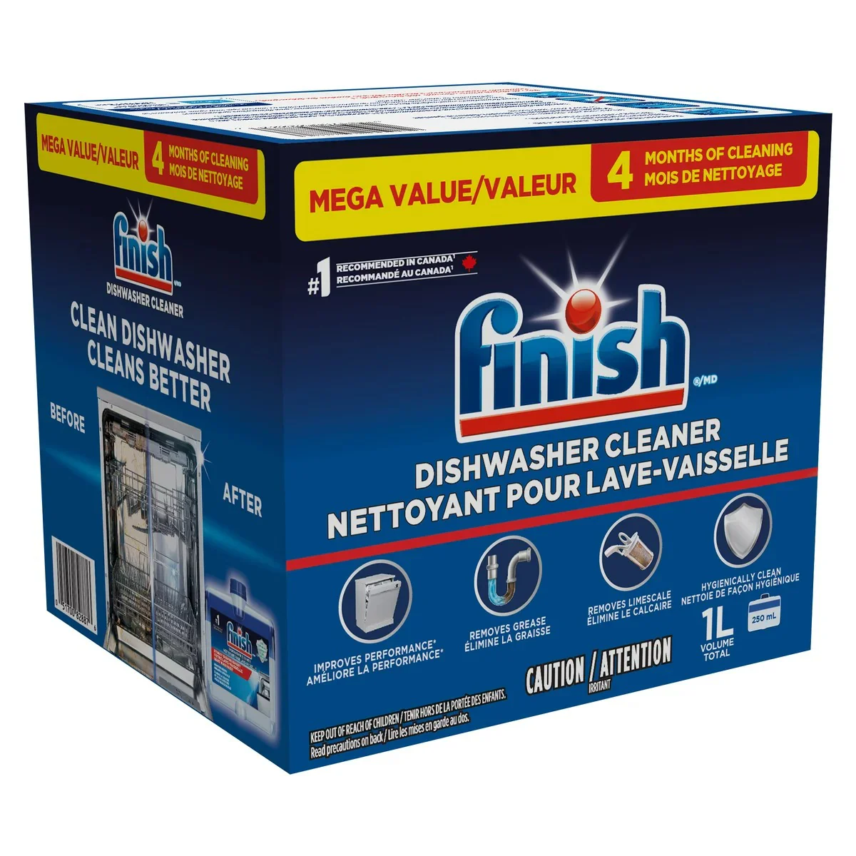 Finish Dishwasher Cleaner 250 ml 4-pack - (4x8.45)oz/1pk