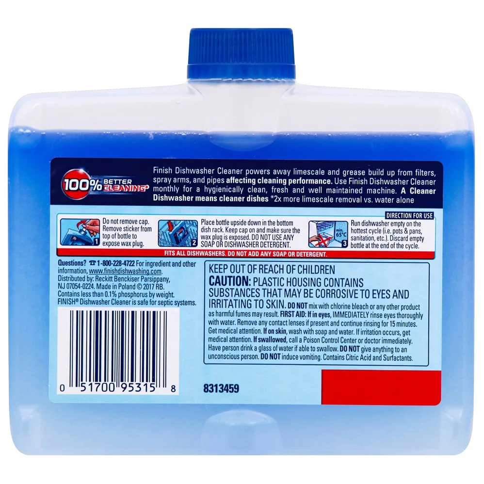 Finish Dishwasher Cleaner - Liquid Fresh - 8.45oz/6pk - Image 2