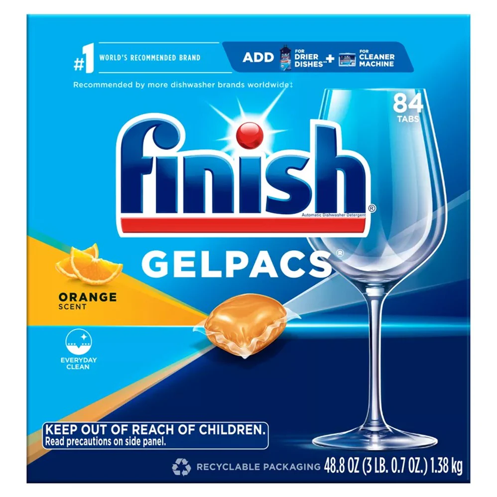 Finish Gelpacs - Orange - 84ct/2pk