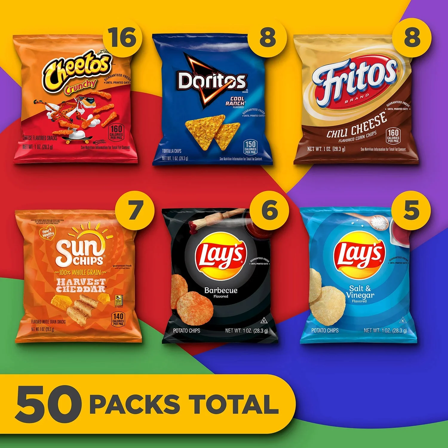 Frito-Lay Flavor Mix Chips Variety Pack Total 50oz - 50ct/1pk - Image 2