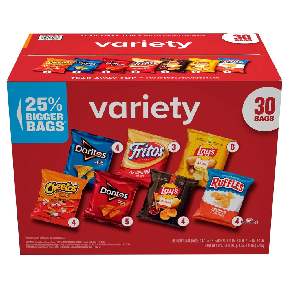Frito-Lay Variety Pack Chips Total 52.75oz - 30ct/1pk