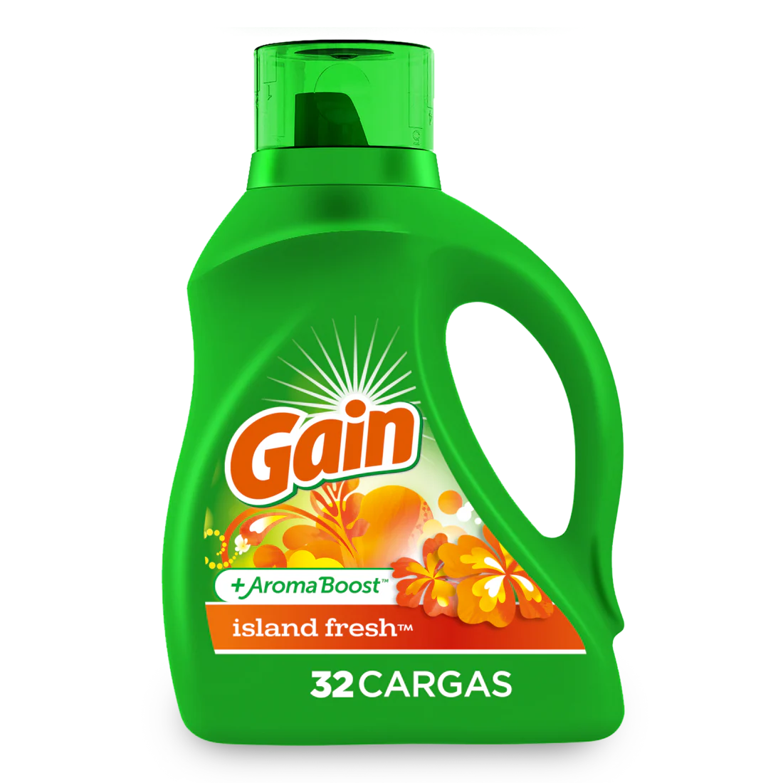 Gain Liquid Laundry Detergent Island Fresh Scent 32 Loads Freshness + Odor Fighting High Efficiency Washing Machine Iquid Cleaning Soap - 46oz/6pk