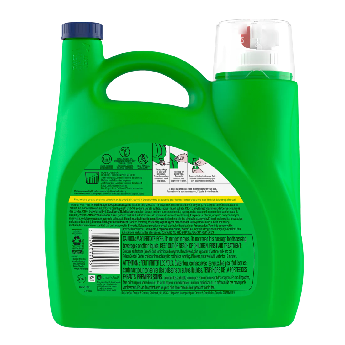Gain Liquid Laundry Detergent Moonlight Breeze Scent 107 Loads Freshness + Odor Fighting Laundry Detergent Liquid Soap He Compatible - 154oz/4pk - Image 2