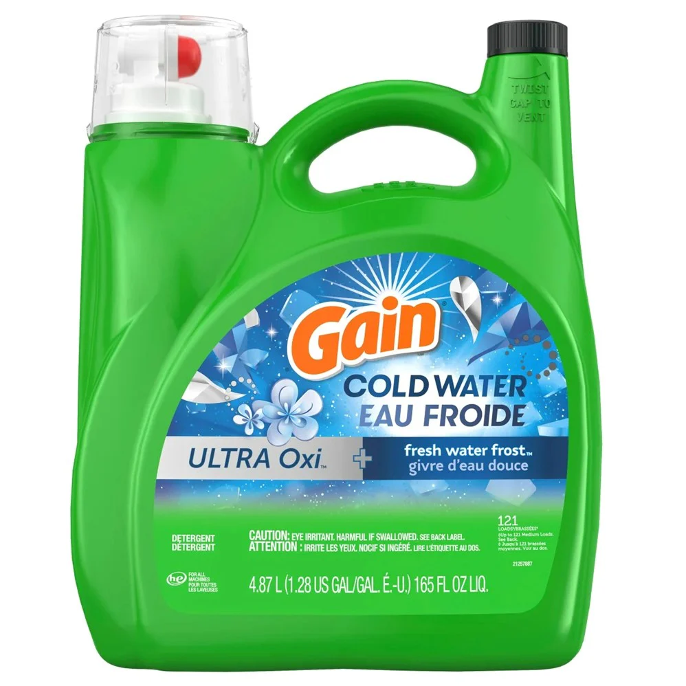 Gain Liquid High Efficiency Cold Water + Oxi Fresh Water Frost 4.87L 121 Loads - 165oz/4pk