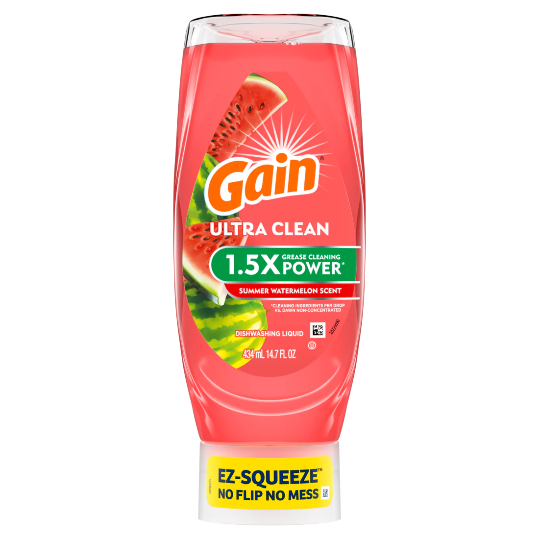 Gain Ultra Ez-Squeeze Dish Soap Dishwashing Liquid Grease Removal Summer Watermelon - 14.7oz/8pk