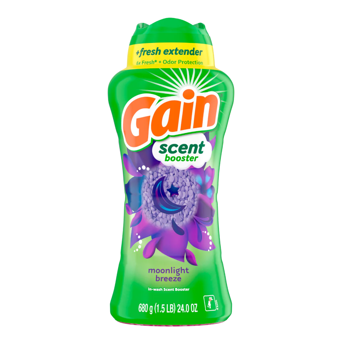 Gain In-Wash Laundry Scent Booster Moonlight Breeze Scent Fresh Extender + Odor Protection - 24oz/4pk