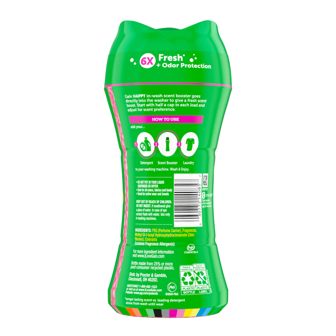 Gain In-Wash Laundry Scent Booster Beads Happy - 6.5oz/4pk - Image 2