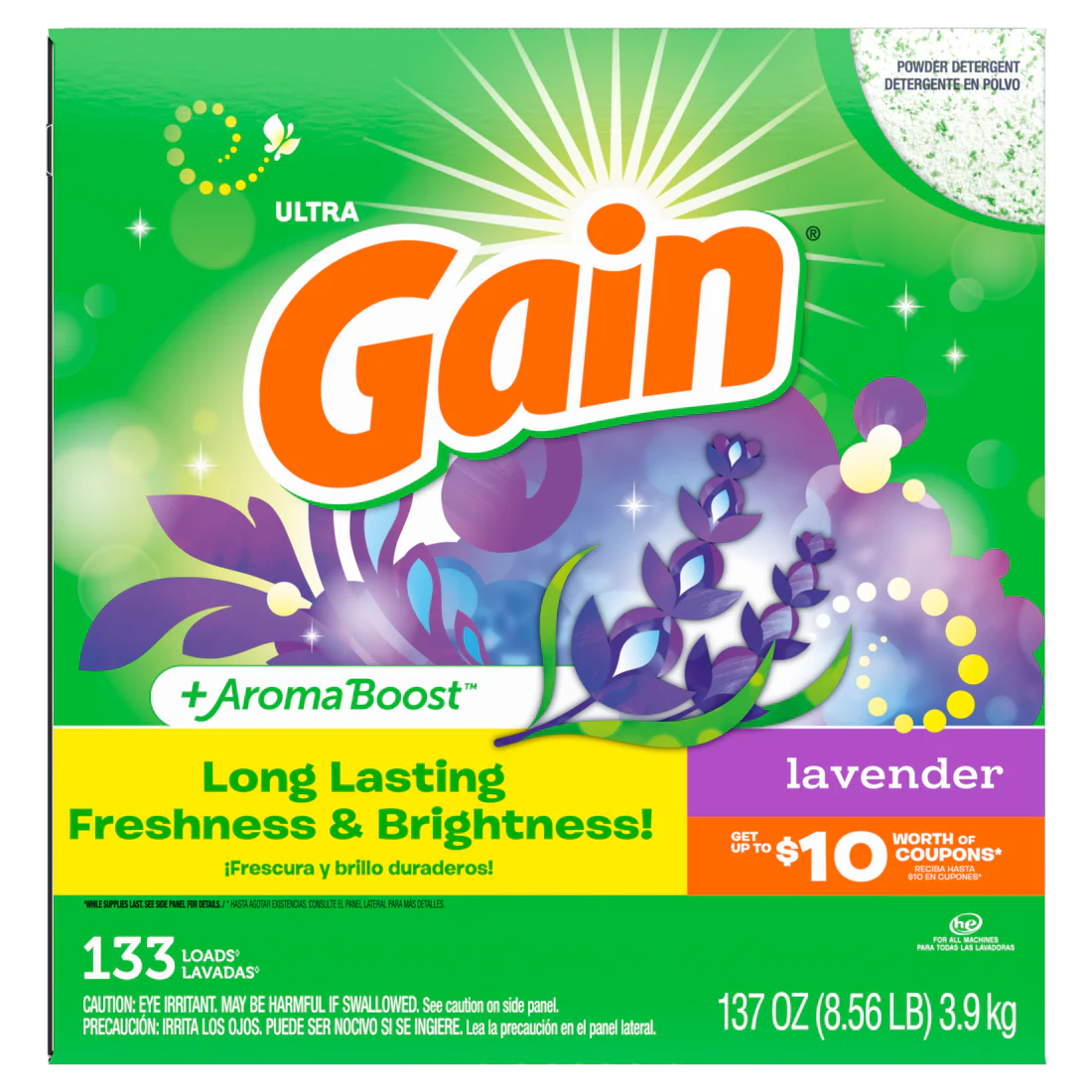 Gain Laundry Detergent Powder Lavender 133 Loads - 137oz/2pk