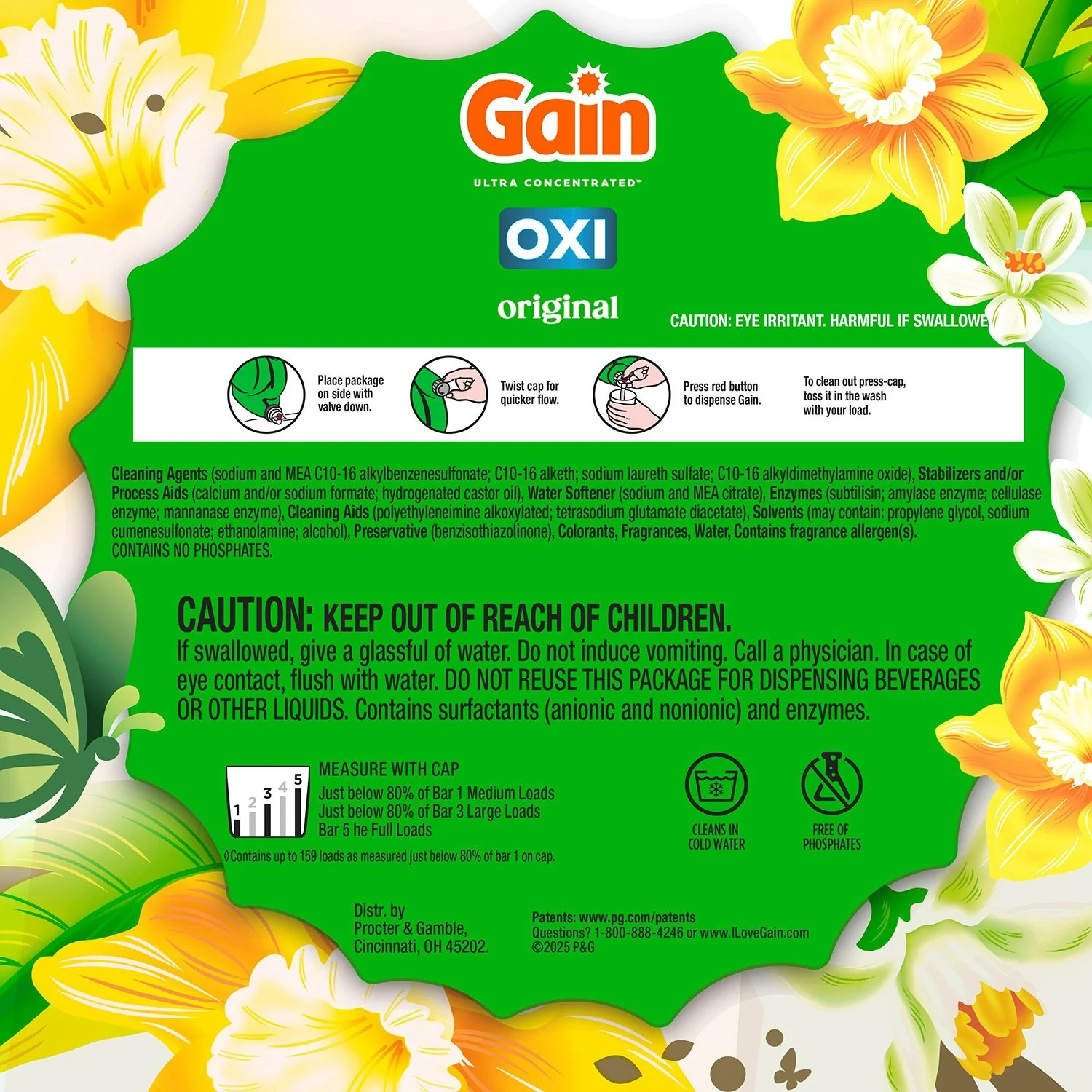 Gain + Oxi Liquid Laundry Detergent Original 159 Loads - 170oz/1pk - Image 2