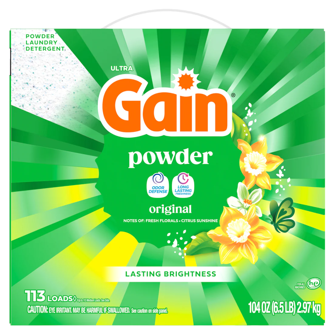 Gain Powder Laundry Detergent Original Scent 113 Loads - 104oz/2pk