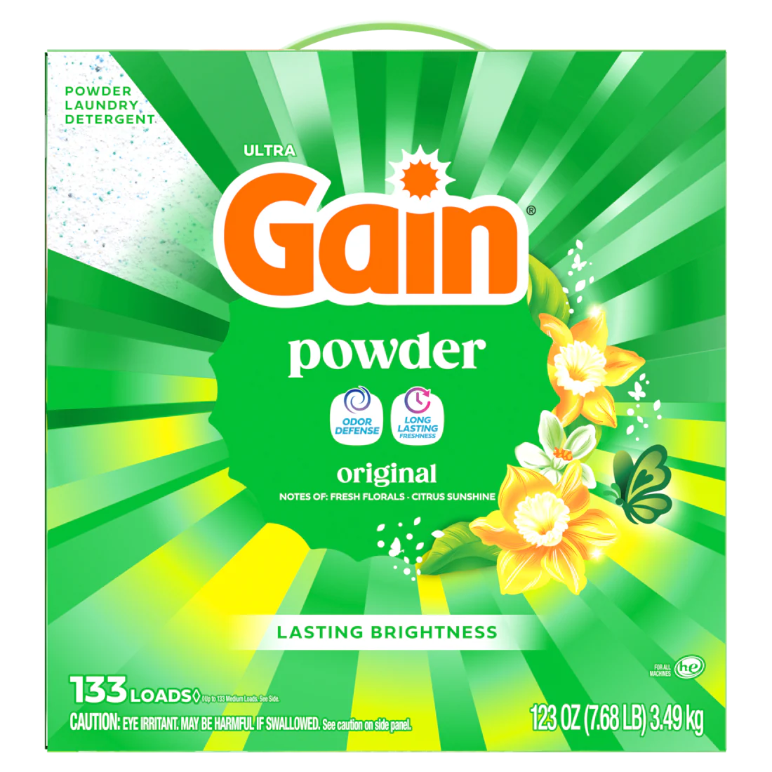 Gain Powder Laundry Detergent Original Scent 133 Loads - 123oz/2pk