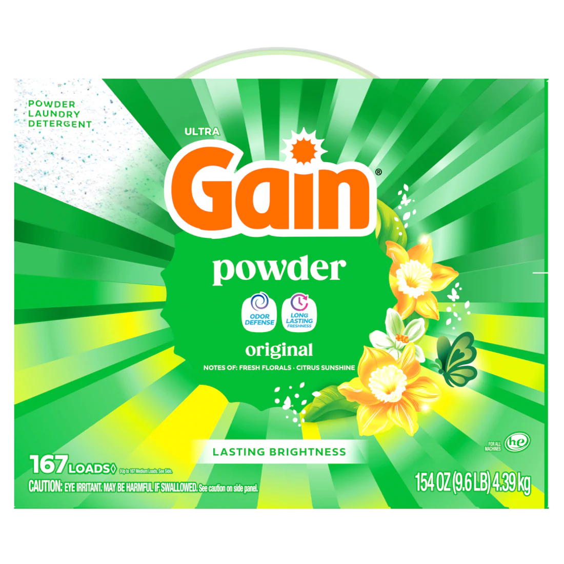 Gain Powder Laundry Detergent Original Scent 167 Loads - 154oz/2pk