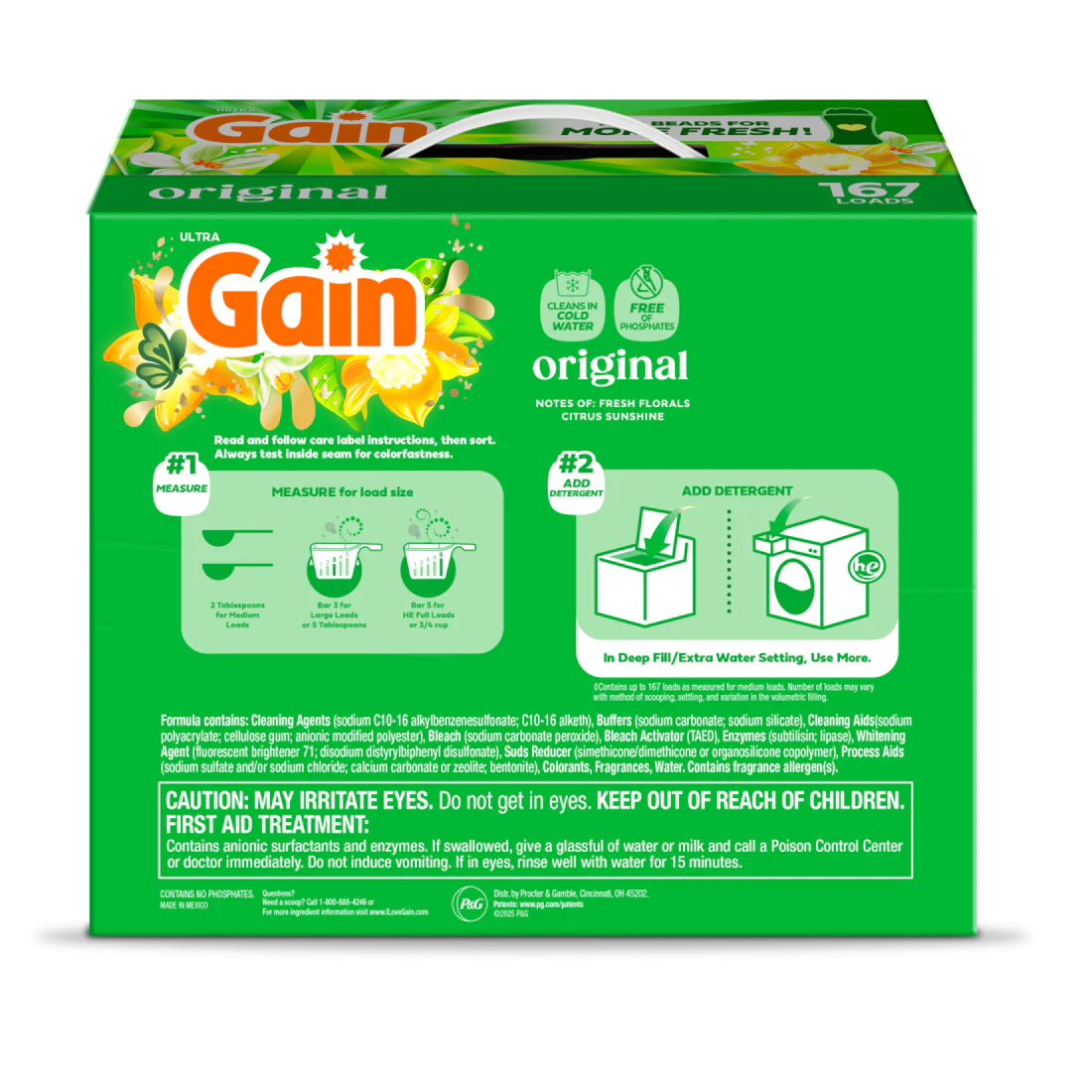 Gain Powder Laundry Detergent Original Scent 167 Loads - 154oz/2pk - Image 2