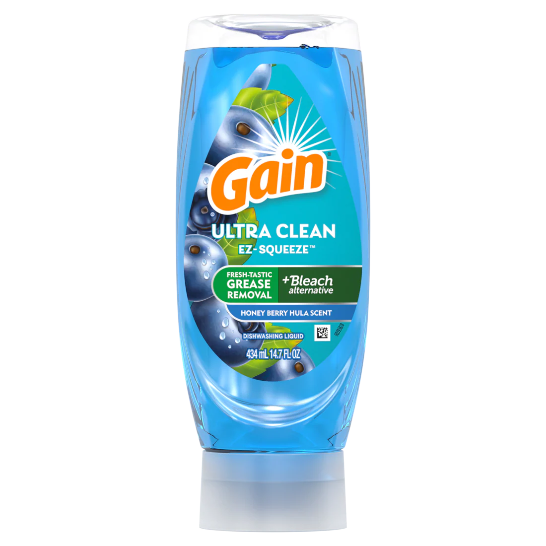Gain Ultra + Bleach Alternative Ez-Squeeze Dish Soap Dishwashing Liquid Honey Berry Hula - 14.7oz/8pk