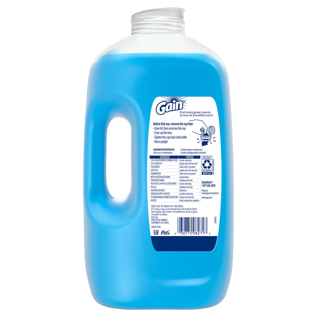 Gain Ultra Liquid Dish Soap Dishwashing Liquid Bleach Alternative Honey Berry Hula - 90oz/6pk - Image 2
