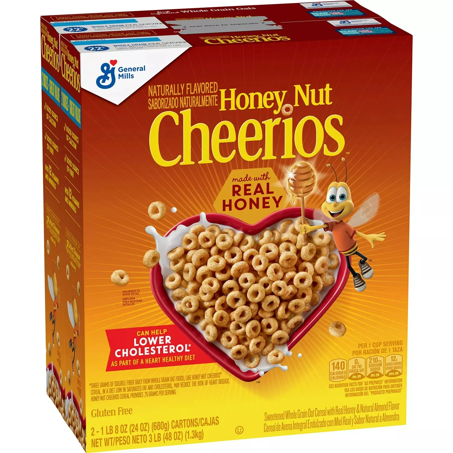 General Mills Cereal Honey Nut Cheerios - 24oz/2pk