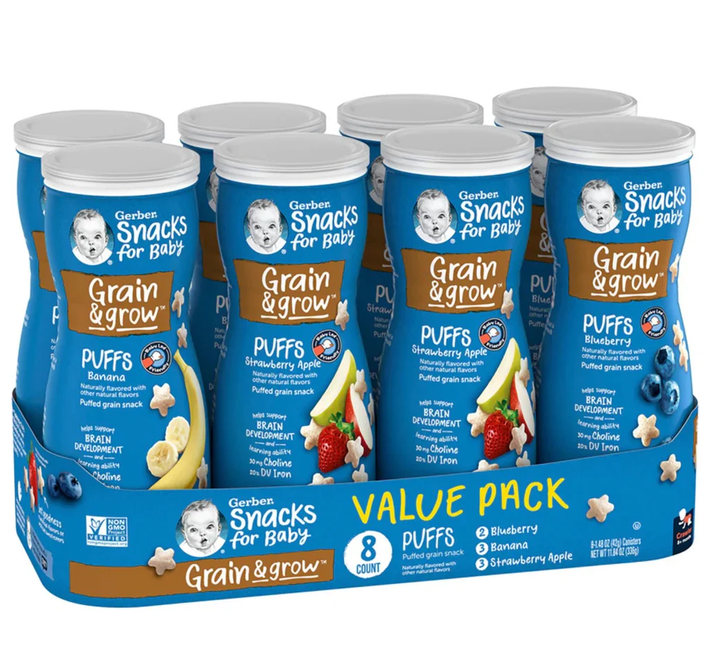Gerber Graduates PUFFS Cereal Snack Variety - 1.48oz/8pk