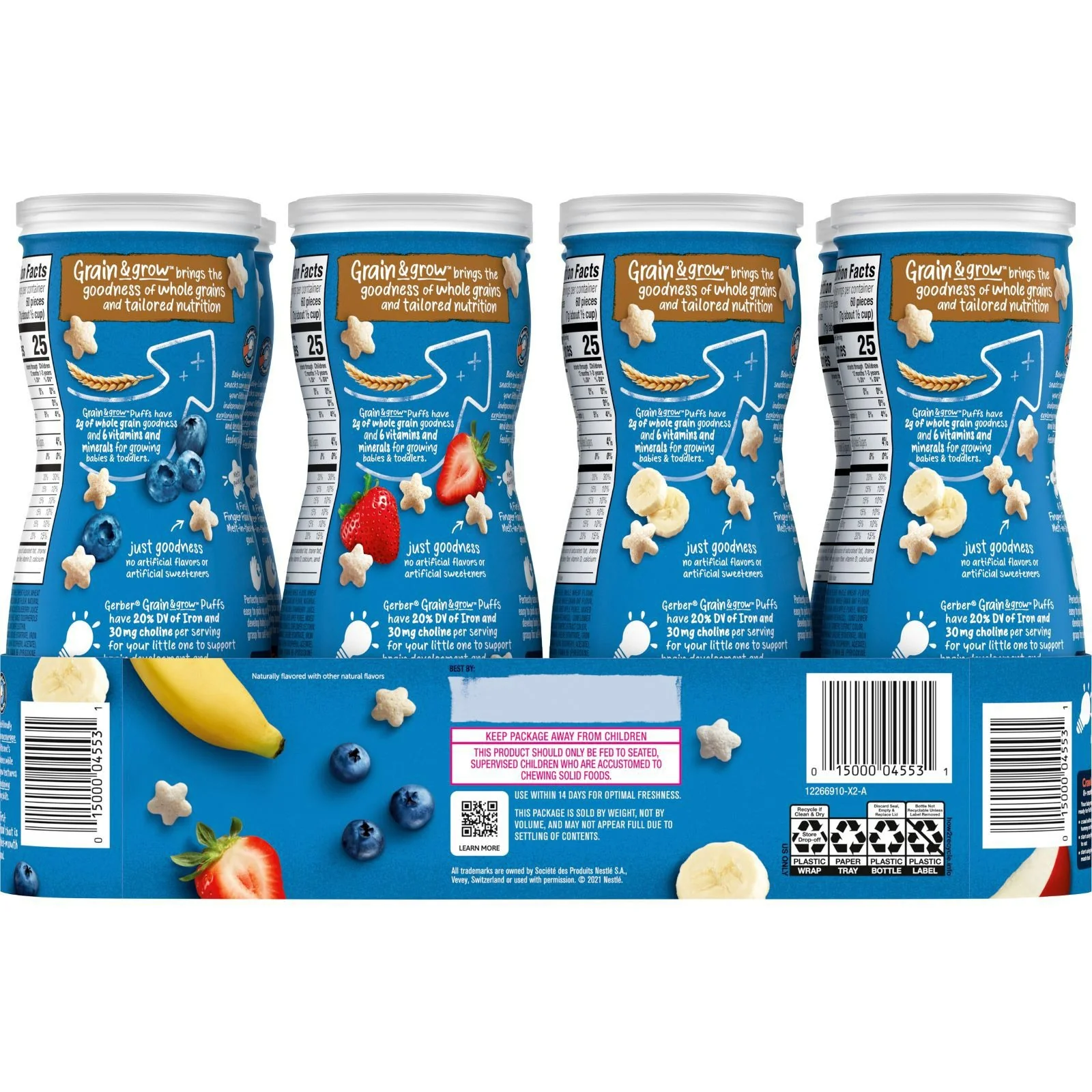 Gerber Graduates PUFFS Cereal Snack Variety - 1.48oz/8pk - Image 2