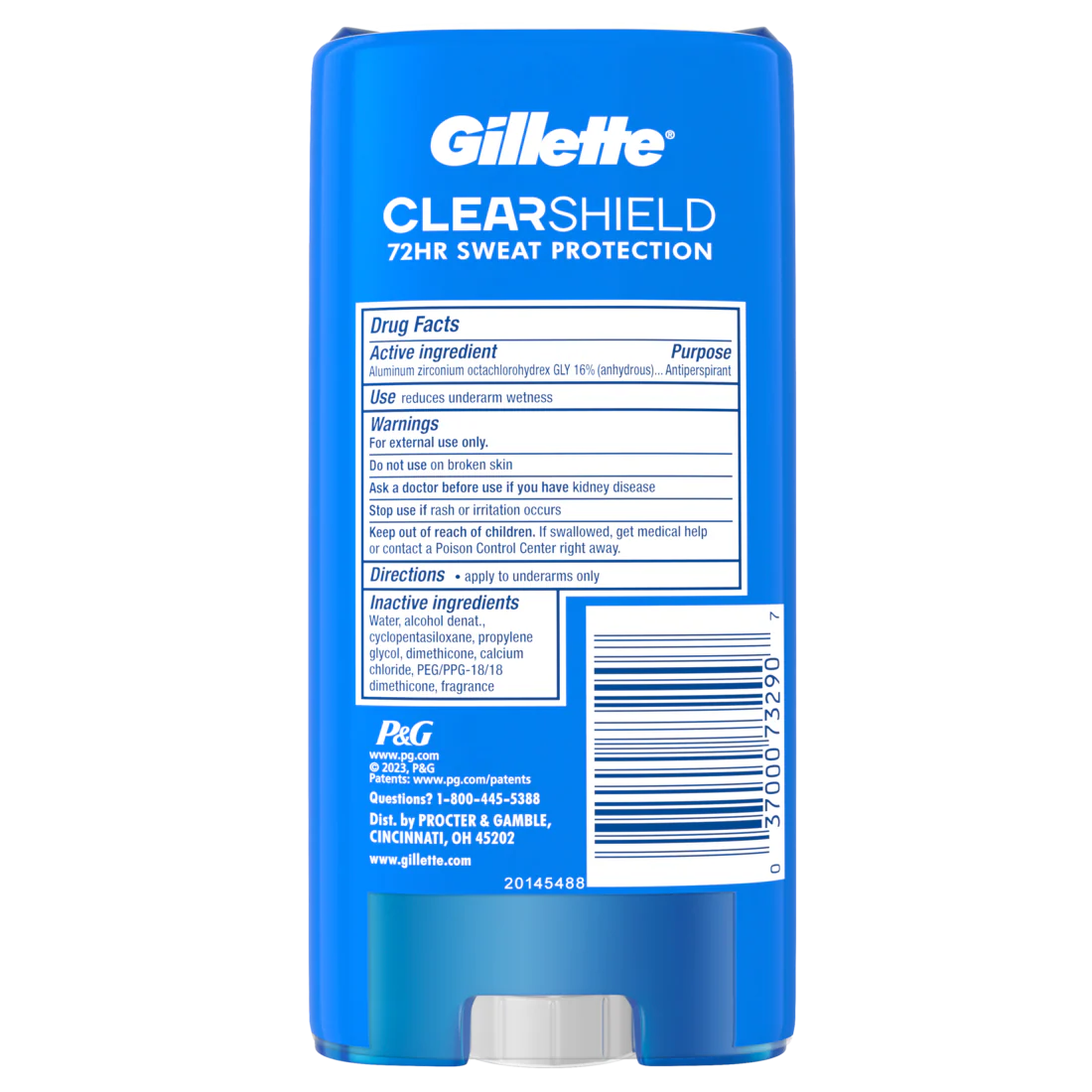 Gillette Clear Gel Antiperspirant And Deodorant For Men Wild Rain Scent Twin Pack - (2x3.8)oz/6pk - Image 2