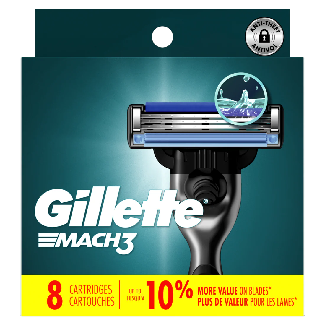Gillette Mach3 Razor Blade Refills 8Ct Razor Cartridges Razor Refills For Men With Lubrication Strip 3-Blade Razor Blades For Close Shave - 8ct/6pk
