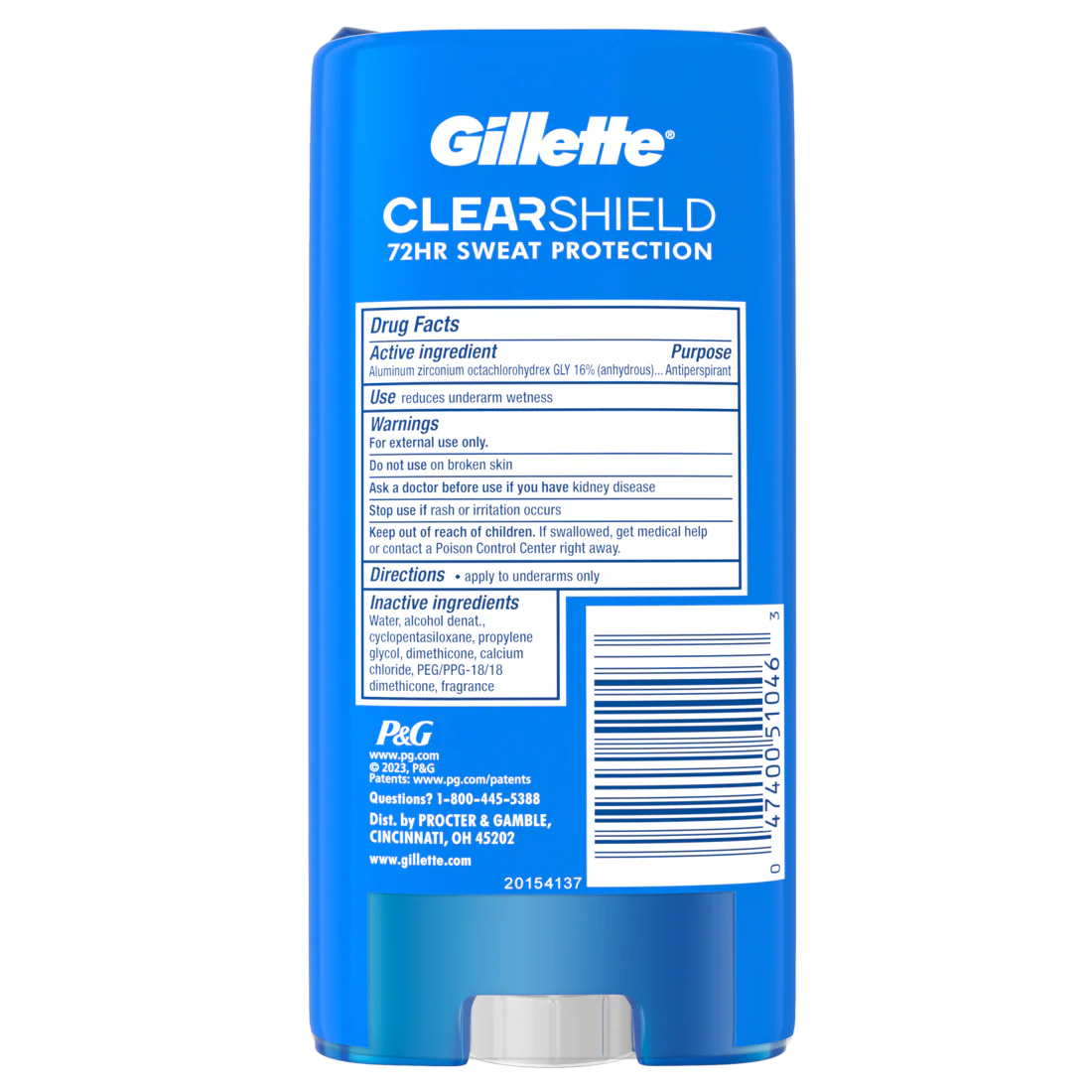 Gillette Clear Gel Antiperspirant And Deodorant For Men Power Rush Scent Twin Pack - (2x3.8)oz/6pk - Image 2