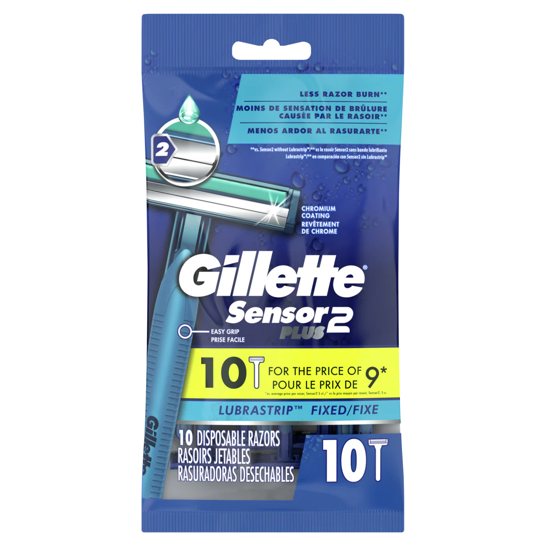 Gillette Sensor2 Plus Men's Disposable Razors - 10ct/12pk