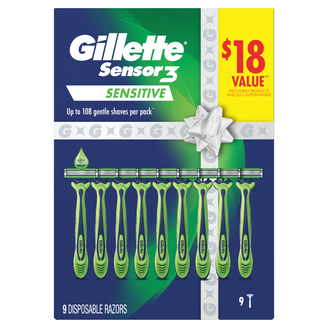 Gillette Sensor3 Sensitive Men's Disposable Razor - 9ct/6pk