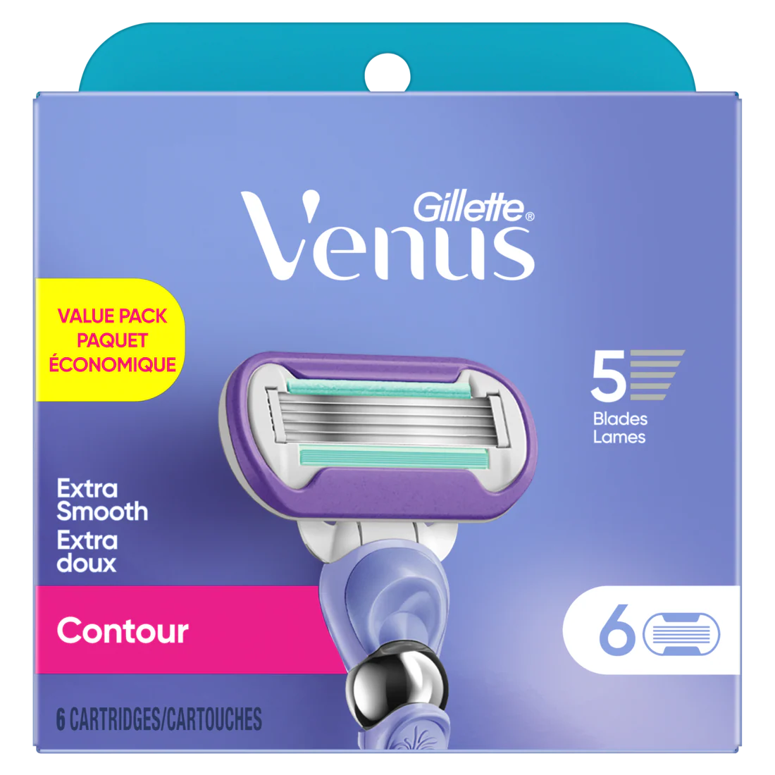 Gillette Venus Extra Smooth Contour Women'S Razor Blades 5-Bladed Razor Refills - 6ct/4pk
