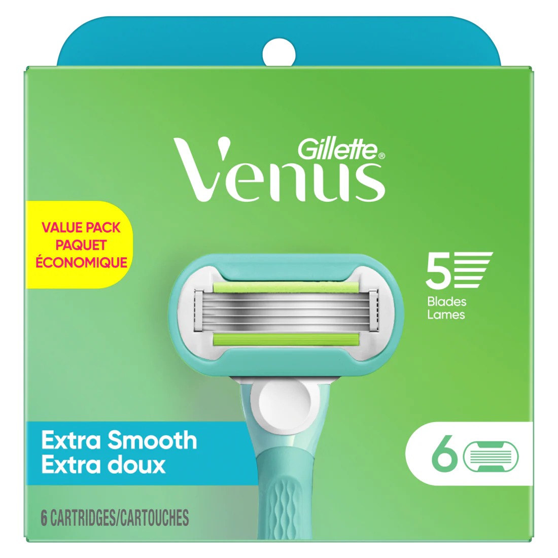 Gillette Venus Extra Smooth Women's Razor Blades 5-Bladed Razor Refills - 6ct/36pk