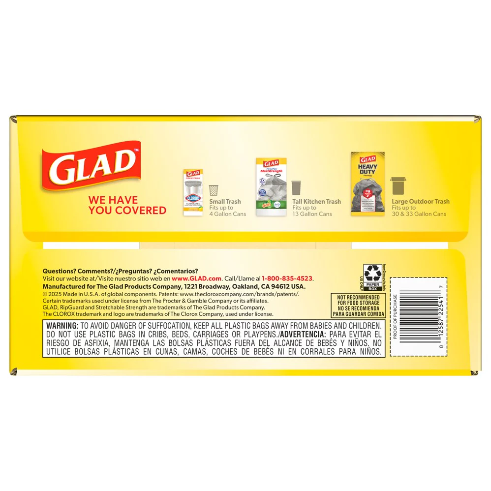 Glad Forceflex Drawstring Fragrance Free13 Gallon - 110ct/3pk - Image 2