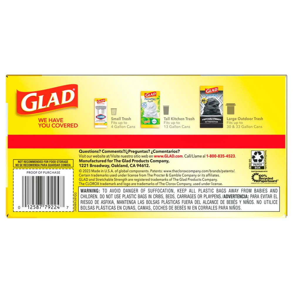 Glad Force Flex Drawstring 13 Gallon - 40ct/6pk - Image 2