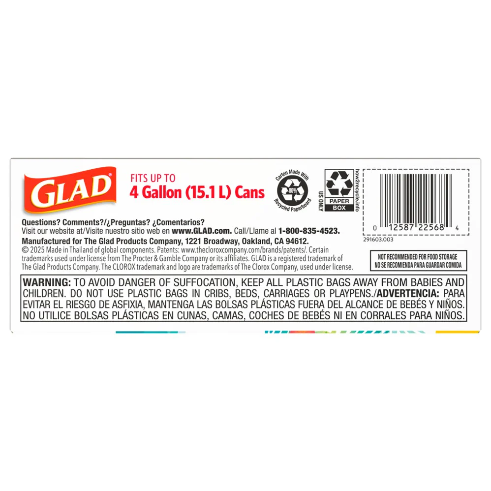 Glad Drawstring Bahama Bliss Odor Shield Small 4 Gallon - 34ct/6pk - Image 2