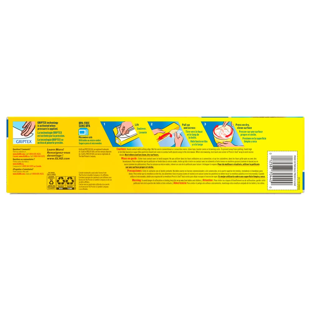 Glad Press'N Seal Food Plastic Wrap 140 Square Foot Roll - 1ct/6pk - Image 2