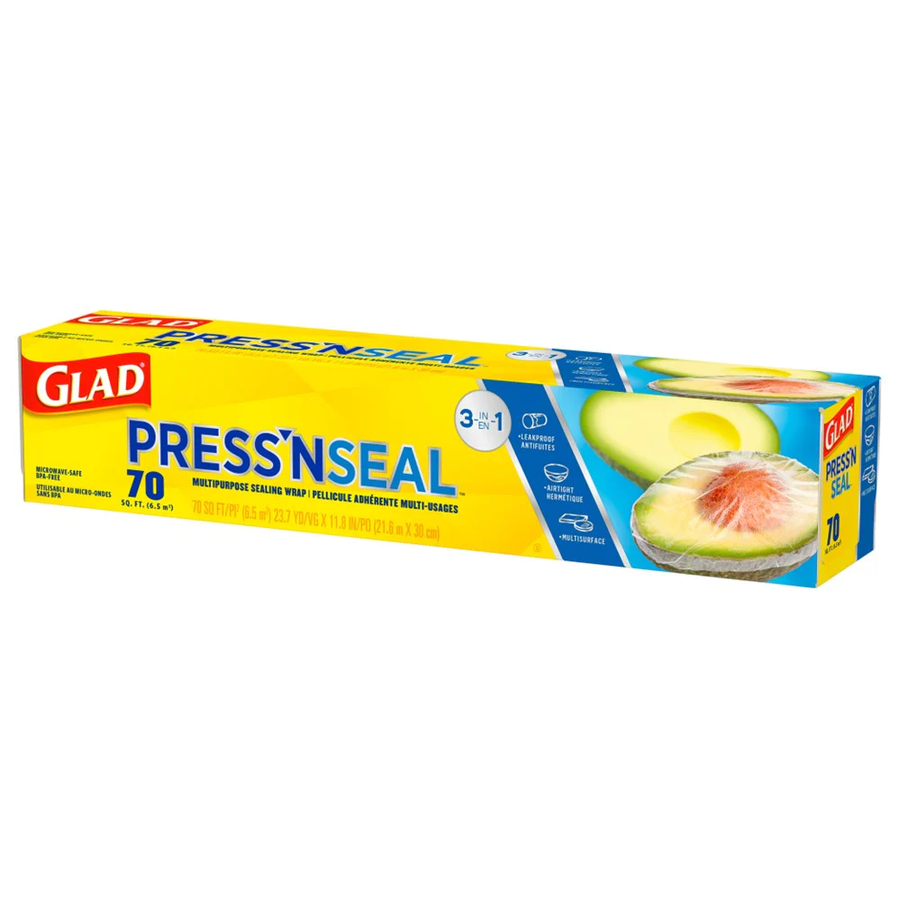 Glad Press'N Seal Food Plastic Wrap 70 Square Foot Roll - 1ct/12pk