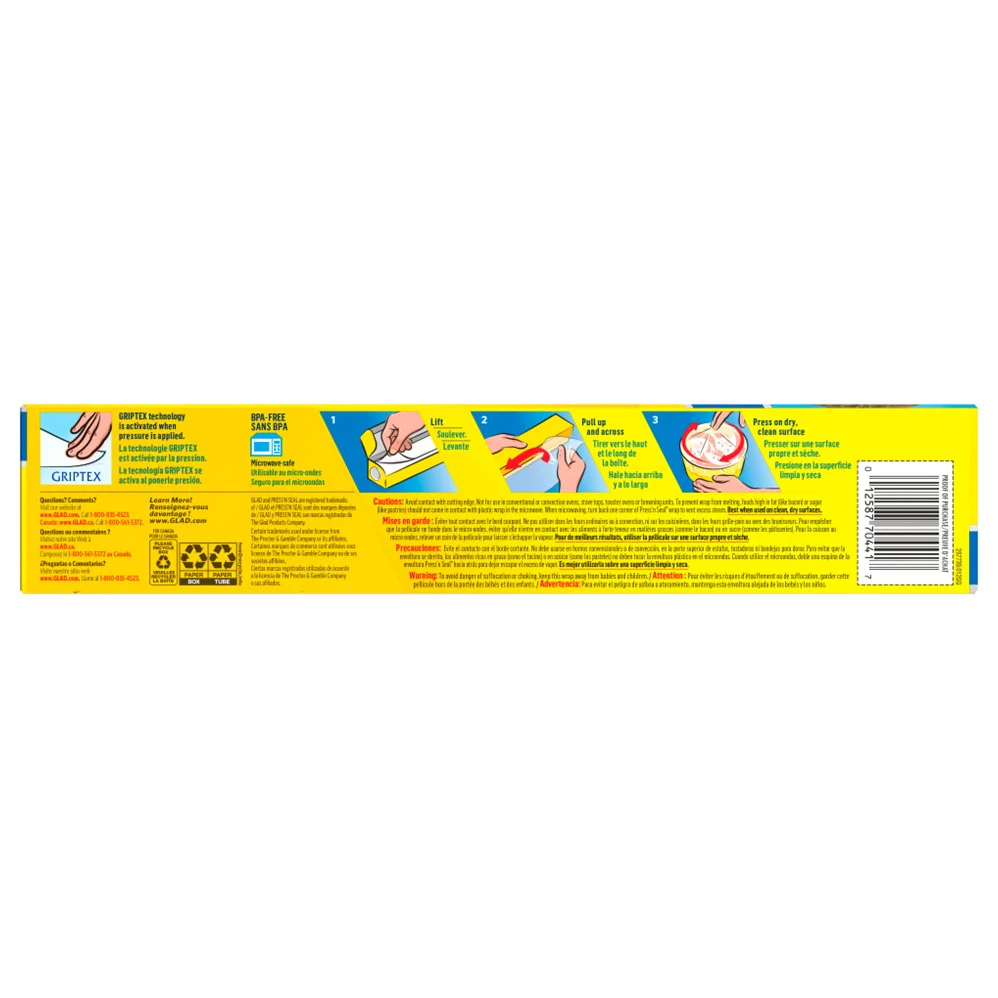 Glad Press'N Seal Food Plastic Wrap 70 Square Foot Roll - 1ct/12pk - Image 2
